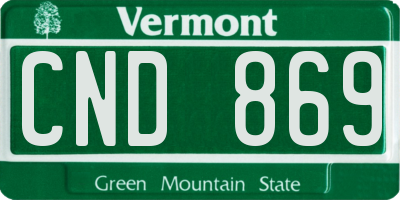 VT license plate CND869