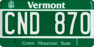 VT license plate CND870