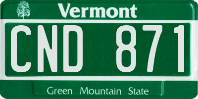 VT license plate CND871