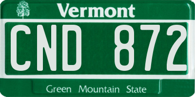 VT license plate CND872