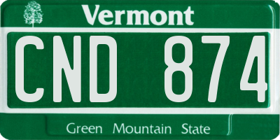 VT license plate CND874