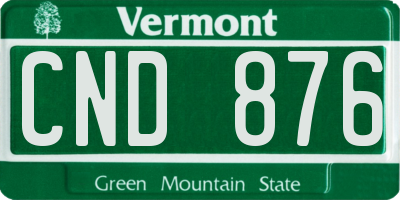 VT license plate CND876