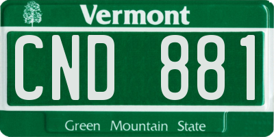 VT license plate CND881