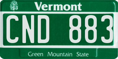 VT license plate CND883
