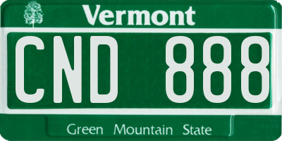 VT license plate CND888