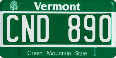 VT license plate CND890