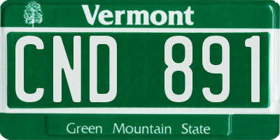 VT license plate CND891