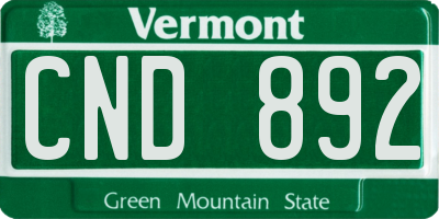 VT license plate CND892