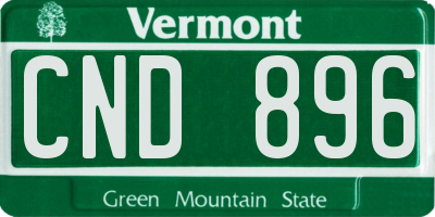 VT license plate CND896