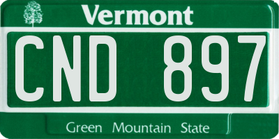VT license plate CND897