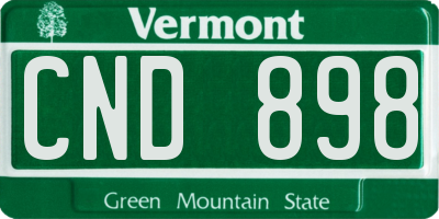 VT license plate CND898