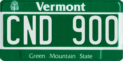 VT license plate CND900