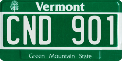 VT license plate CND901