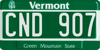 VT license plate CND907