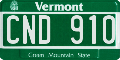 VT license plate CND910