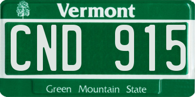 VT license plate CND915
