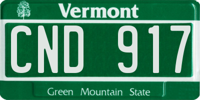 VT license plate CND917