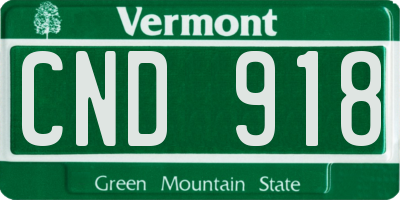 VT license plate CND918