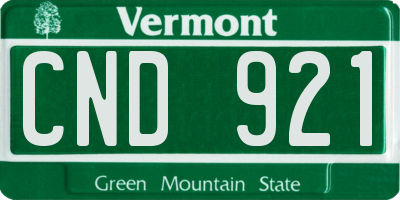 VT license plate CND921