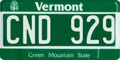 VT license plate CND929