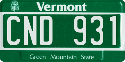 VT license plate CND931