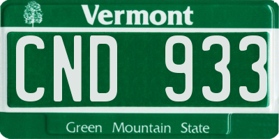 VT license plate CND933