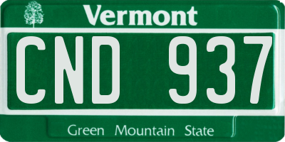 VT license plate CND937