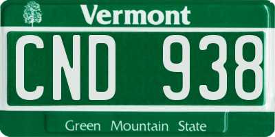 VT license plate CND938