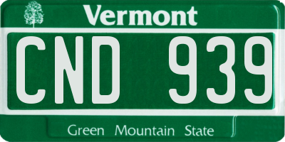 VT license plate CND939