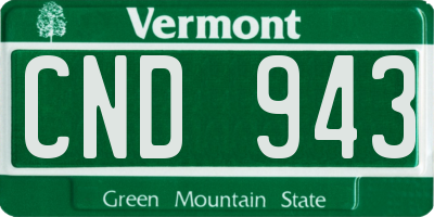 VT license plate CND943