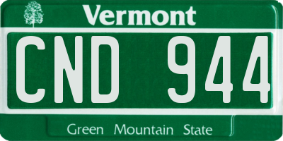 VT license plate CND944