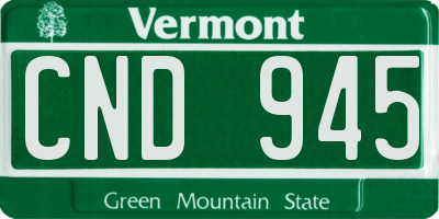 VT license plate CND945