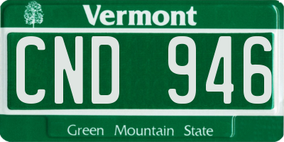 VT license plate CND946