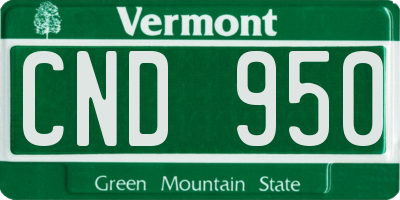 VT license plate CND950
