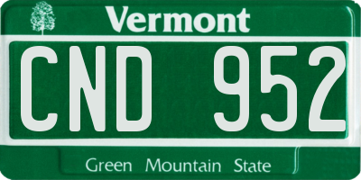 VT license plate CND952