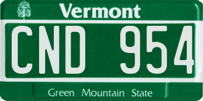 VT license plate CND954