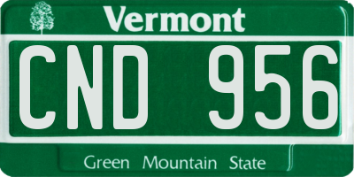 VT license plate CND956