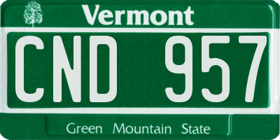 VT license plate CND957