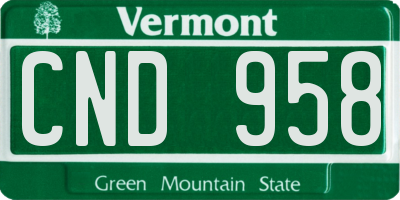 VT license plate CND958