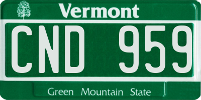 VT license plate CND959