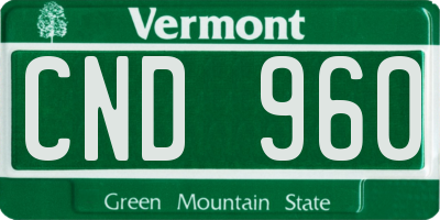 VT license plate CND960