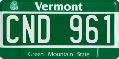 VT license plate CND961