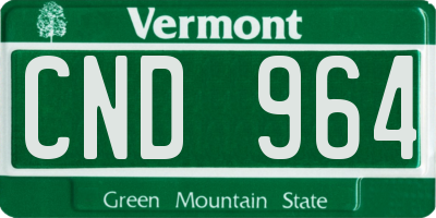 VT license plate CND964