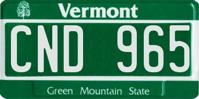 VT license plate CND965