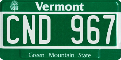 VT license plate CND967