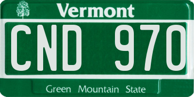 VT license plate CND970