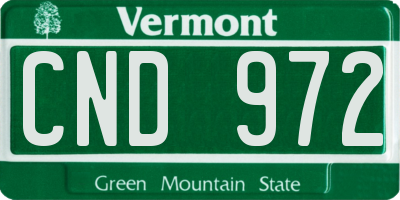 VT license plate CND972