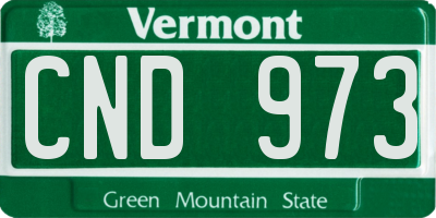 VT license plate CND973