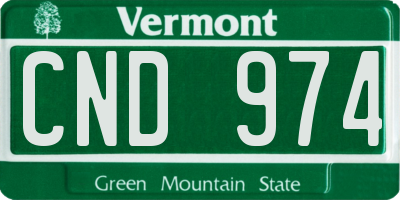 VT license plate CND974