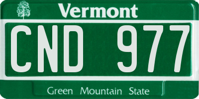 VT license plate CND977